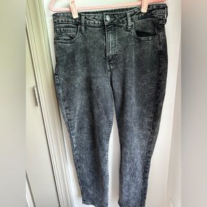 Acid wash jeans high rise/straight leg